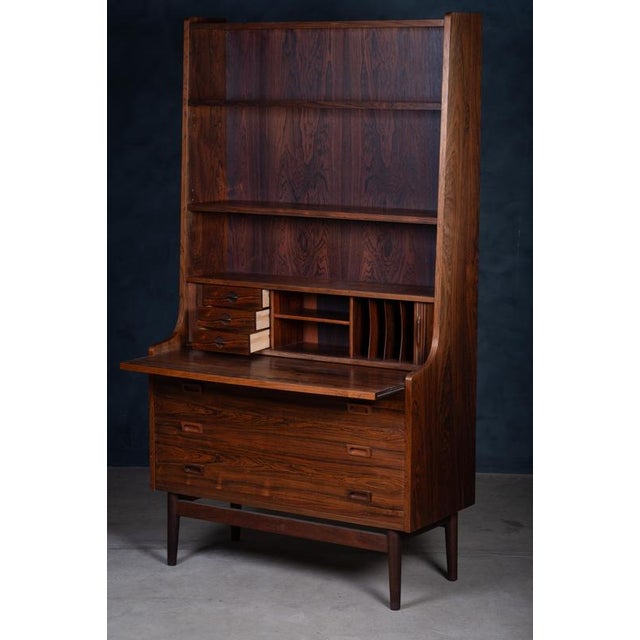 Rosewood Bookcase attributed to Johannes Sorth for Nexø Møbelfabrik, 1960s For Sale - Image 4 of 12