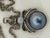 Mid-Century Modern Vintage 925 Sterling Silver Pendant Necklace Featuring a Large Iridescent Pearl and a Smaller Gemstone For Sale - Image 3 of 6