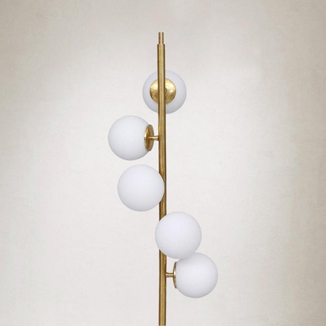 Opalina Brass Floor Lamp, 1970 For Sale - Image 4 of 7