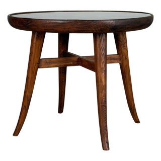 Raised Coffee Table in Chestnut and Glass attributed to Mario Quarti, 1940s For Sale