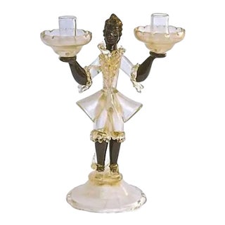 Vintage Barovier & Taso Venetian Murano Glass Candleholder For Sale