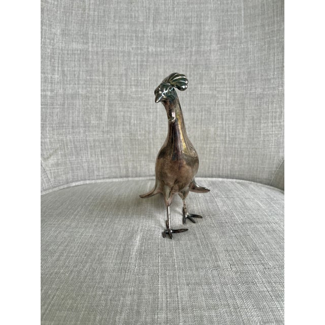 Art Deco 1960s Alfred Flauder for Weidlich Brothers Silver-Plated Birds Figurines- Set of 2 For Sale - Image 3 of 16