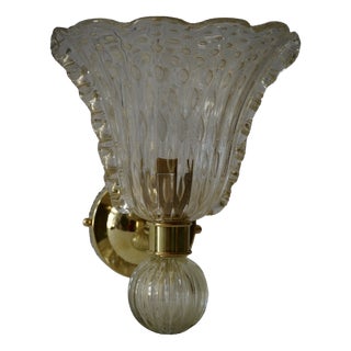Murano Art Glass and Brass Wall Light, 2000s For Sale