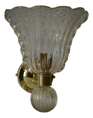 Murano Art Glass and Brass Wall Light, 2000s