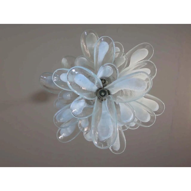 Vintage Italian Murano Glass Chandelier with 30 Glass Petals, 1983 For Sale - Image 9 of 13