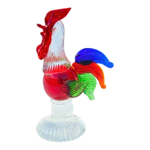 Mid-Century Colorful Alfredo Barbini Murano Italian Art Glass Roaster