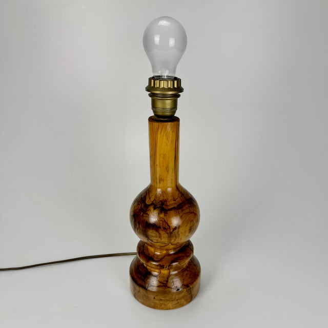 Vintage Burl Wood Table Lamp Base, 1970s For Sale - Image 4 of 8