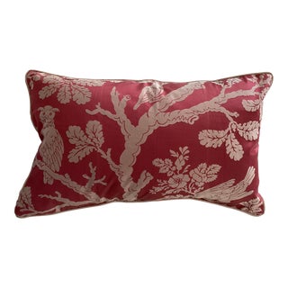 Stunning Scalamandre Pink Chinoiserie Silk Pillow Cover For Sale