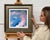 Pink Blue & White Abstract Art in a Bronze Frame by Contemporary British Artist 2025 For Sale - Image 10 of 17