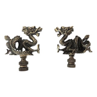 Chinese Dragon Lamp Finials - a Pair For Sale