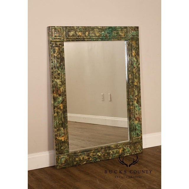 Faux Marble Geometric Framed Wall Mirror 47' x 36" For Sale - Image 9 of 16
