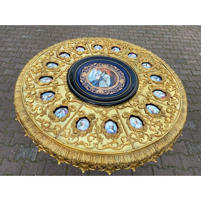 1960s French Louis XVI Bronze Porcelain Center Table For Sale - Image 14 of 15
