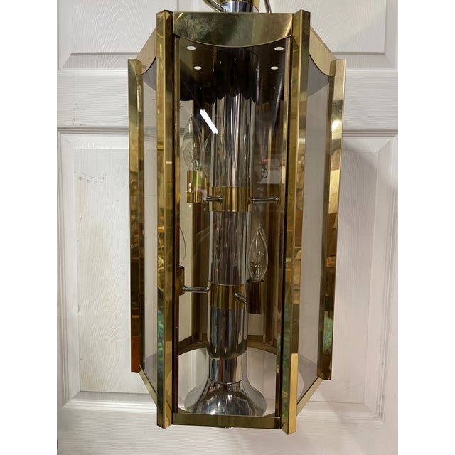 Mid-Century Modern 1977 Fredrick Ramond Hexagon Chandelier For Sale - Image 3 of 10