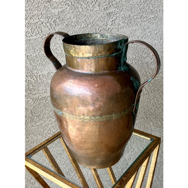 Early 20th Century Late 19th-Century Belly Amphora-Shape Double-Handled Cramp Seam Copper Vessel For Sale - Image 5 of 18