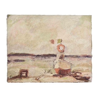 Franco Marzilli, Boat, 1970s, Oil Painting on Canvas For Sale