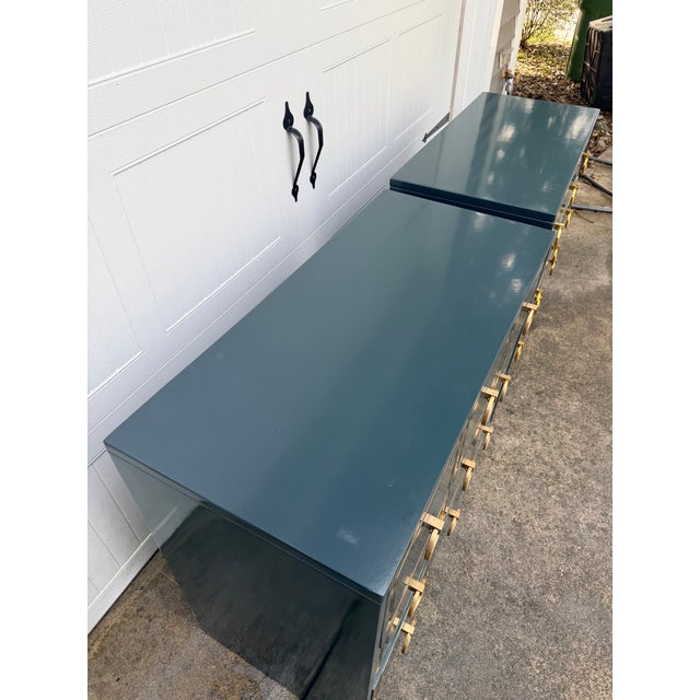 Pair of Salamander Lacquered Dorothy Draper Style Espana Chests For Sale - Image 12 of 12