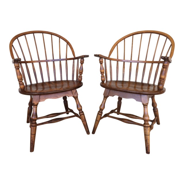 S. Bent Bros. Windsor Hoop Back Arm Chairs A Pair Chairish