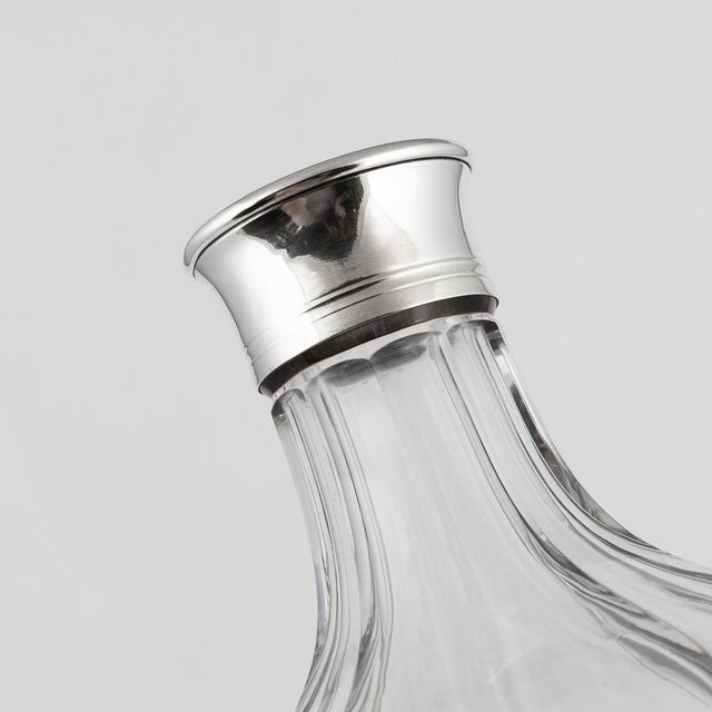 French Silver & Cut Glass Decanter For Sale - Image 4 of 14