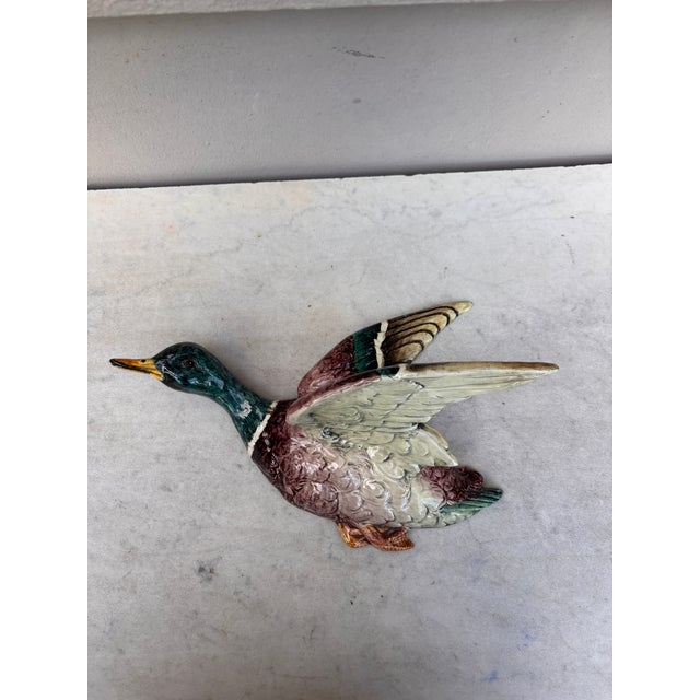 Delphin Massier Majolica Duck Wall Pocket Delphin Massier, Circa 1890 For Sale - Image 4 of 8