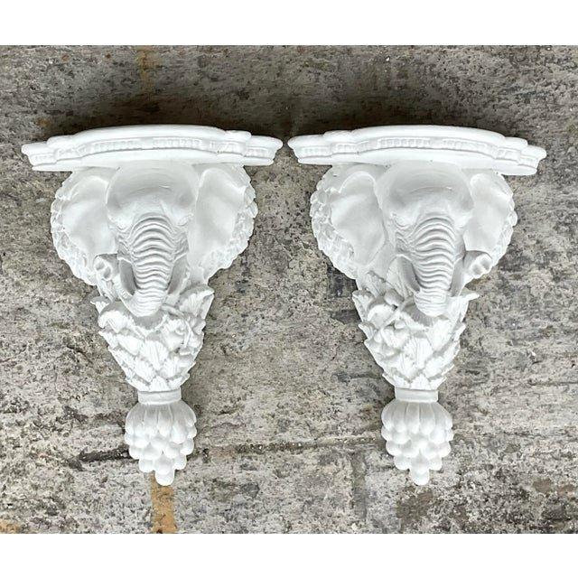 Vintage Boho Elephant Brackets - a Pair For Sale - Image 9 of 13
