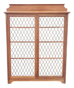 Antique Walnut Display Bookcase, 1900s