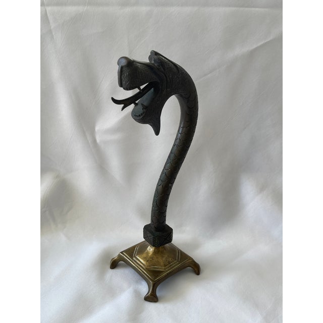 English Early 20th Century Antique English Bronze & Brass Dragon Pocket Watch Holder For Sale - Image 3 of 13