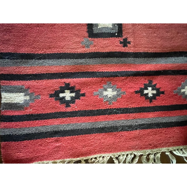 Spectacular New Mexico Large Red Cross 1920's Chimayo Weaving - Rare For Sale In Santa Fe - Image 6 of 7