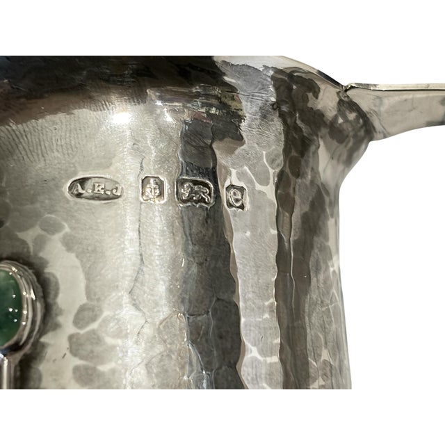 Silver 1908 English Arts and Crafts Design Sterling Silver Christening Mug W/Stone 3.25" H For Sale - Image 8 of 9