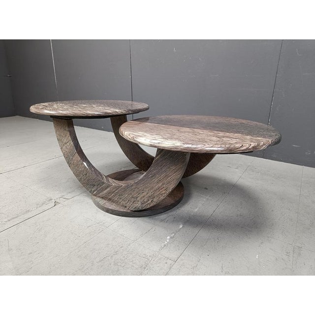 Stone Vintage Marble 2-Tier Coffee Table, 1970s For Sale - Image 7 of 10