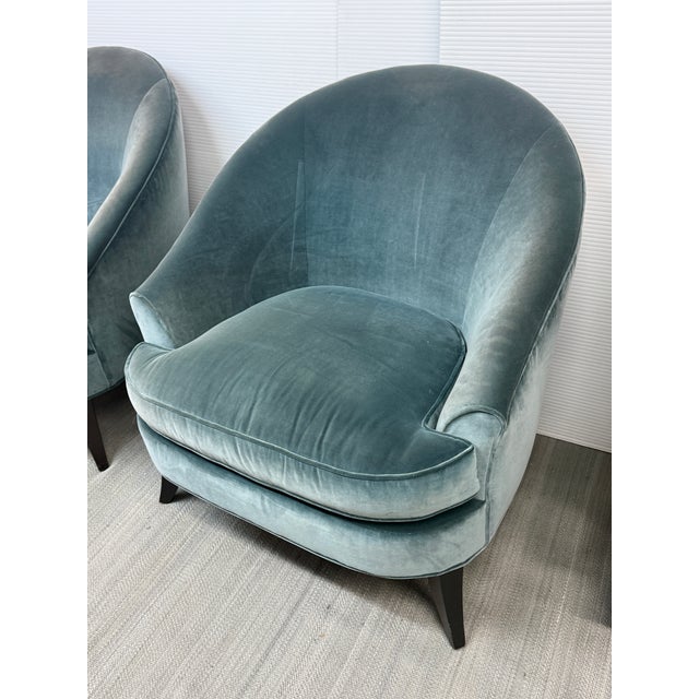 Richard Mishaan for Bolier & Co. Velvet Club Chairs, Pair For Sale - Image 11 of 12