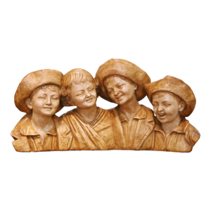 Early 20th Century Italian Terracotta Sculpture of Four Boys by S. Melani