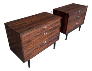 Pair of Jack Cartwright for Founders Rosewood Three Drawer Chests