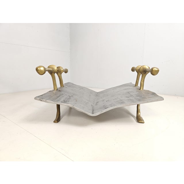 Magazine Rack in Bronze and Aluminium by David Marshall, 1980s For Sale - Image 6 of 11