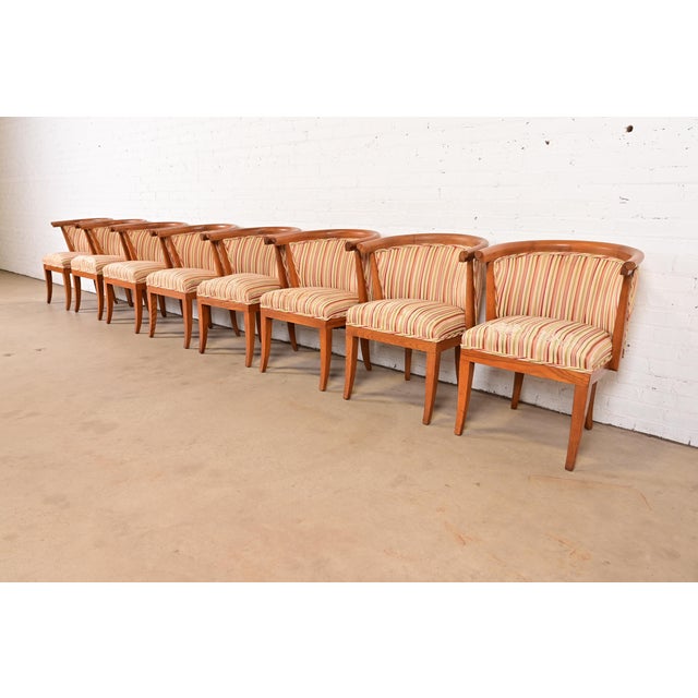 Harold Schwartz for Romweber Mid-Century Modern Sculpted Oak Dining Armchairs, Set of Eight For Sale - Image 12 of 12