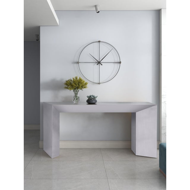 2010s Modern Greg Sheres Style Stainless Steel Console Table For Sale - Image 5 of 5