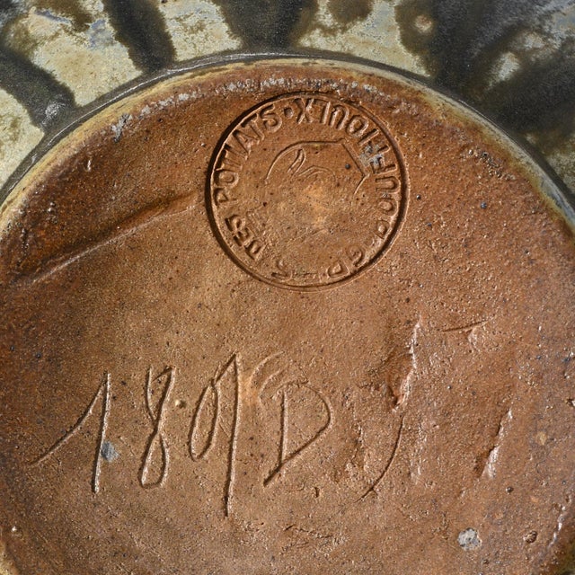 Blue Drip Glaze Stoneware Vase from Roger Guerin, 1930s For Sale - Image 9 of 13