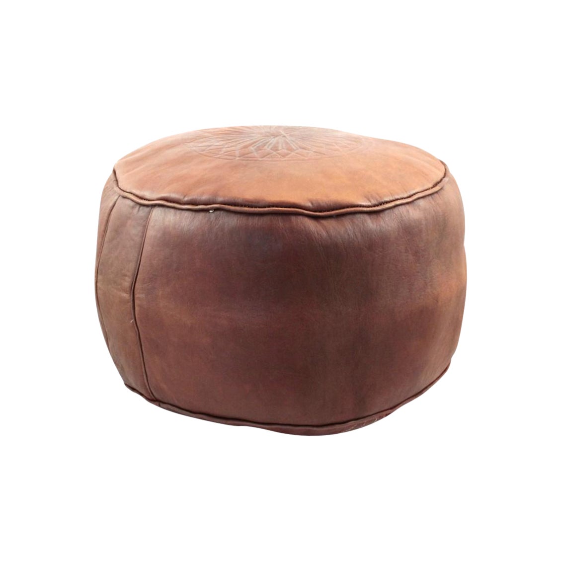 Moroccan Leather Pouf Ottoman Chairish