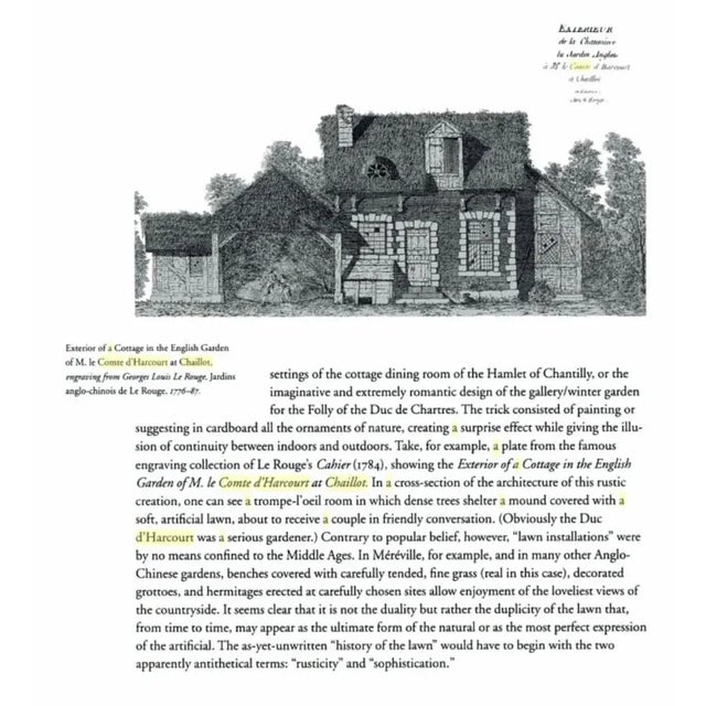 Le Rouge, Cottage in an English Garden, 1785, Paper For Sale - Image 3 of 6