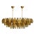 Contemporary Amber and Fumè “Poliedri” Murano Glass Chandelier in Venini Style For Sale