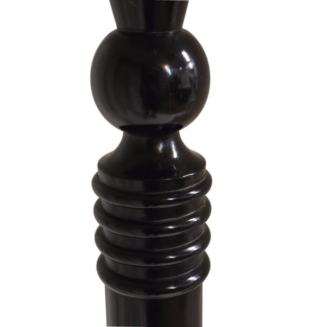 Early 20th Century Early 20th Century A Tall French Art Deco Tiered Torchere /Floor Lamp in Ebonized Wood and Metal For Sale - Image 5 of 16