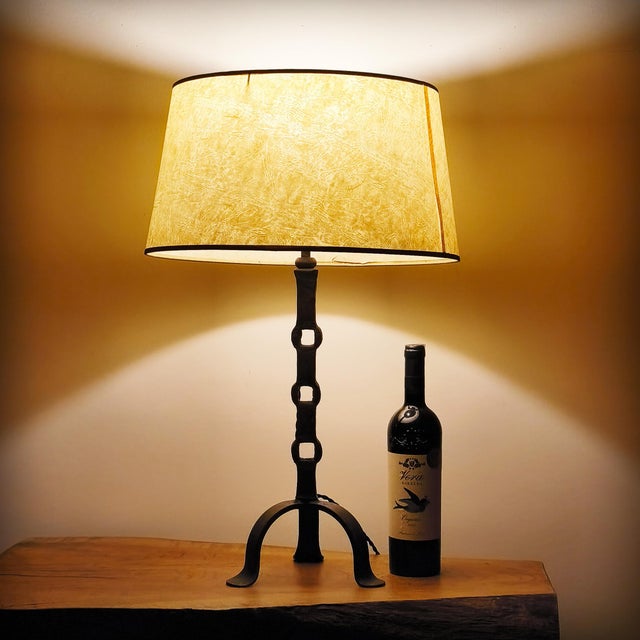 Brutalist Lamp Base in Wrought and Hammered Iron, France, 1920s For Sale - Image 10 of 16