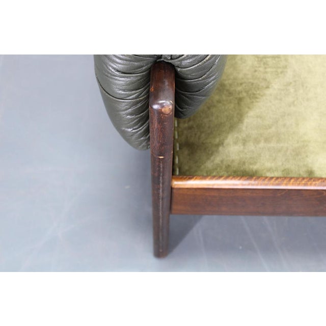 Mid-Century Green Leather Sofa, Czechoslovakia, 1970s For Sale - Image 17 of 18