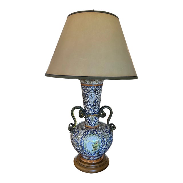 Mid 19th Century Italian Renaissance Antique Lamp Snake Handles For Sale