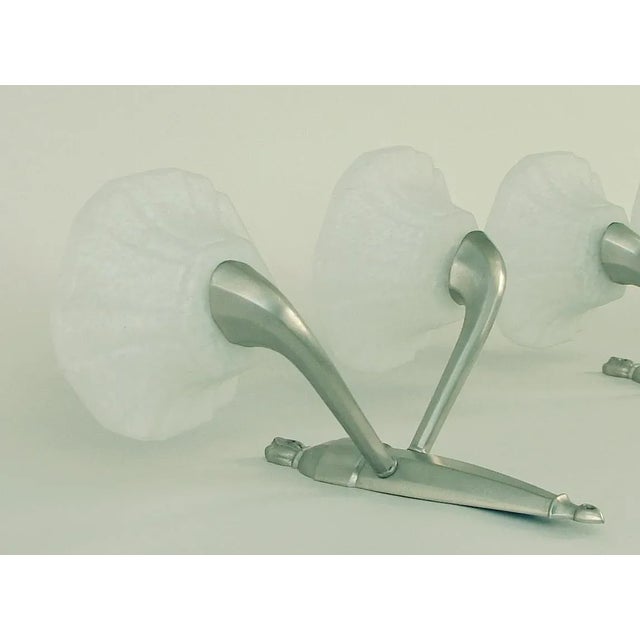 1930s Pair of 1930s Large French Double-Light Wall Sconces, Nickel, by Boretti of Lyon For Sale - Image 5 of 5