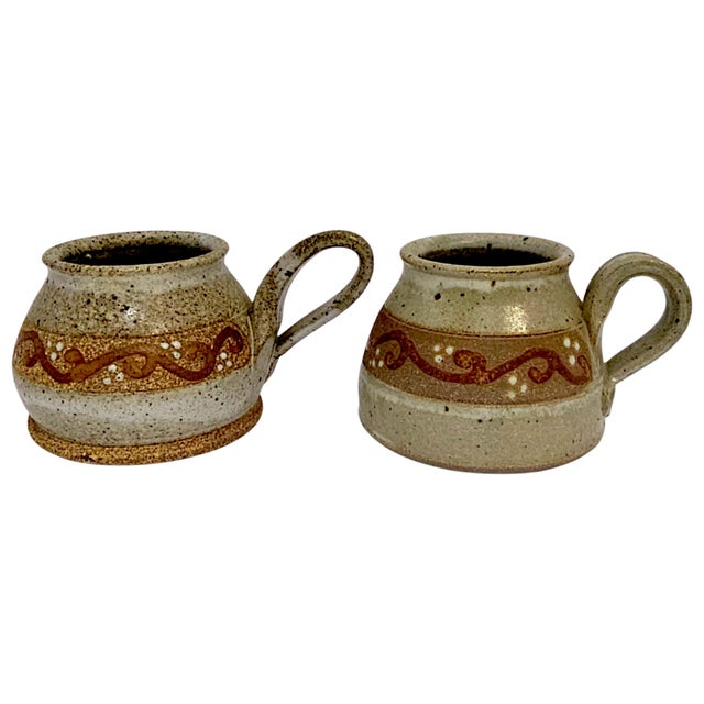 Late 20th Century Joy Imai California Studio Pottery Stoneware Mugs, Set of 8 For Sale - Image 11 of 12
