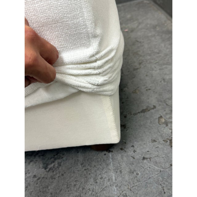 Bespoke Woven Chenille Dining Bench For Sale - Image 12 of 12
