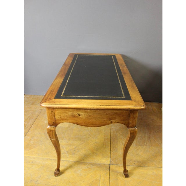 Louis XV Leather Walnut Desk, 1800s For Sale - Image 3 of 13