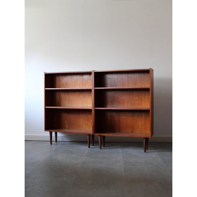 Vintage Danish Bookcases in Teak, 1960s, Set of 2, in Good conditions. Designed 1960 to 1969