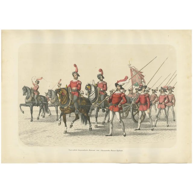 Heinrich Jenny, Swiss Victory Parade with Captured Burgundian Cannons Escorted by Bernese Troops, 1855, Print For Sale