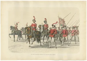Heinrich Jenny, Swiss Victory Parade with Captured Burgundian Cannons Escorted by Bernese Troops, 1855, Print